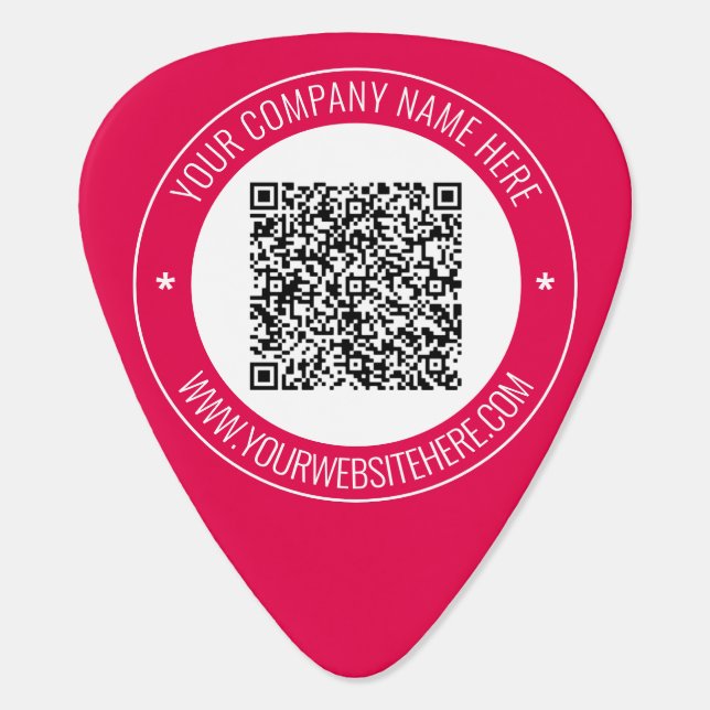 Custom QR Code and Text Business Guitar Pick Gift (Back)