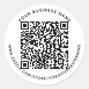 Custom QR Code and Text Business Label Sticker