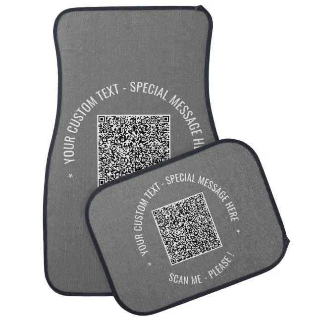 Custom QR Code and Text Car Floor Mat Template | Zazzle