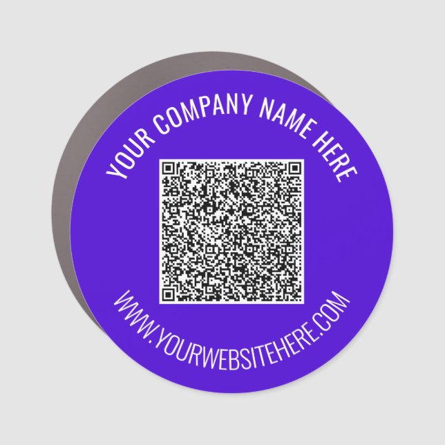 Custom QR Code and Text Car Magnet Template (Front)