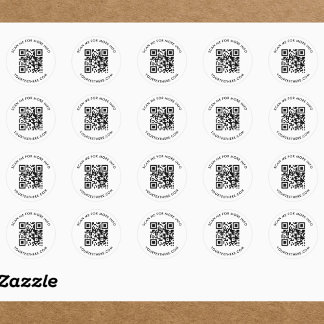 custom QR Code and Text Classic Round Sticker
