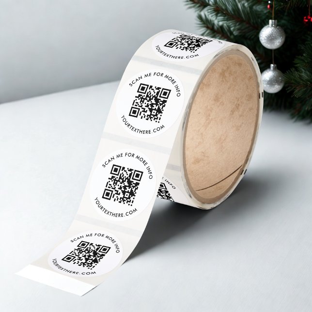 custom QR Code and Text Classic Round Sticker (Creator Uploaded)
