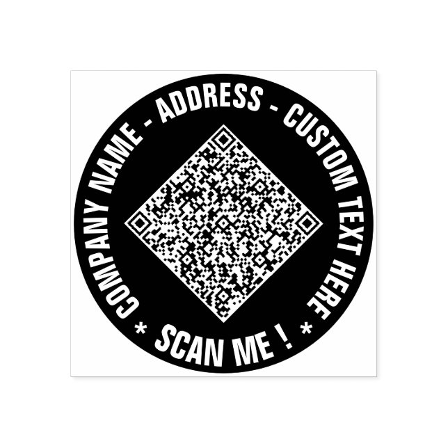 Custom QR Code and Text Color Round Rubber Stamp (Imprint)