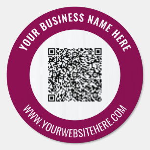 Custom QR Code and Text Company Sign Choose Colors