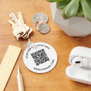 Custom QR Code and Text Corporate Swag Keychain