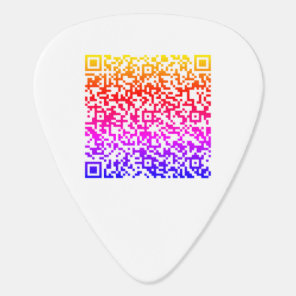 Custom QR Code and Text Guitar Pick Choose Colors