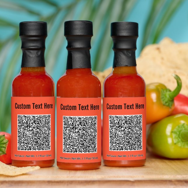 Custom QR Code and Text  Hot Sauces Template (Multi)