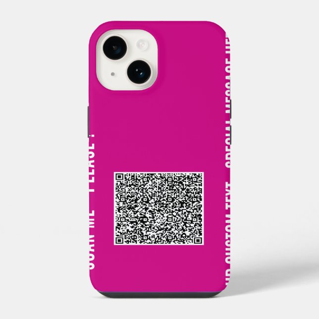 Custom QR Code and Text iPhone Case Choose Colors (Back)