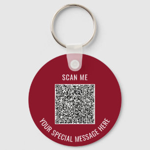 Custom QR Code and Text Keychain Choose Color