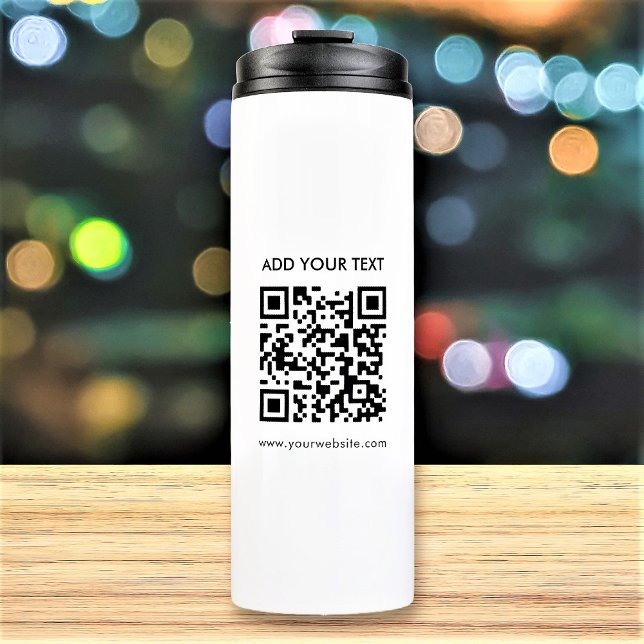 Custom QR Code And Text Modern Business Thermal Tumbler (Creator Uploaded)