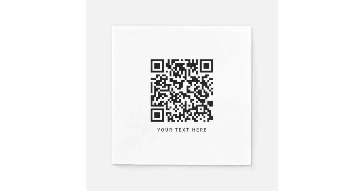 Custom Qr Code and Text Napkins | Zazzle