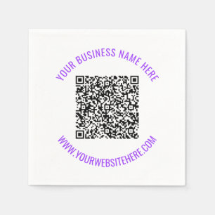 Custom QR Code and Text Napkins Personalized
