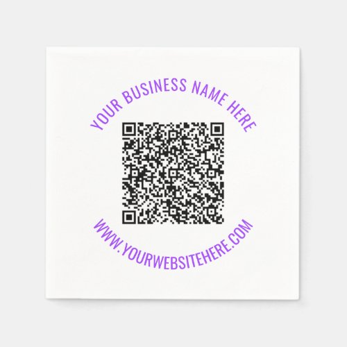 Custom QR Code and Text Napkins Personalized 