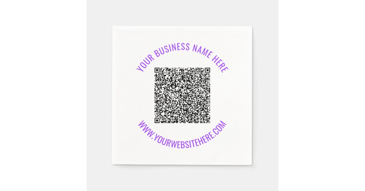 Custom QR Code and Text Napkins Personalized | Zazzle