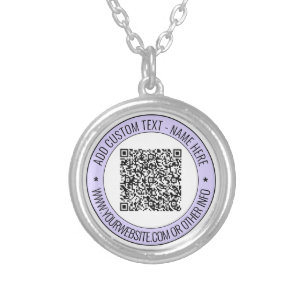 Custom QR Code and Text Necklace Gift Your Colors