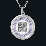 Custom QR Code and Text Necklace - Your Colors<br><div class="desc">Custom Colors and Font - Your QR Code or Logo / Photo Name Website or Custom Text Promotional Business or Personal Modern Stamp Design Necklace / Gift - Add Your QR Code - Image - Logo or Photo / Name - Company / Website or other Information / text - Resize...</div>