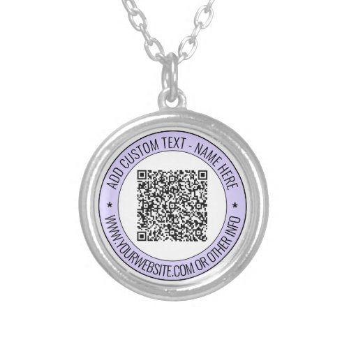 Custom QR Code and Text Necklace _ Your Colors