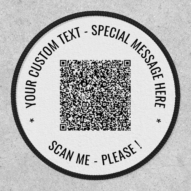 Custom QR Code and Text Patch Example Choose Color (Front)