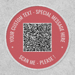 Custom QR Code and Text Patch Example Your Colors