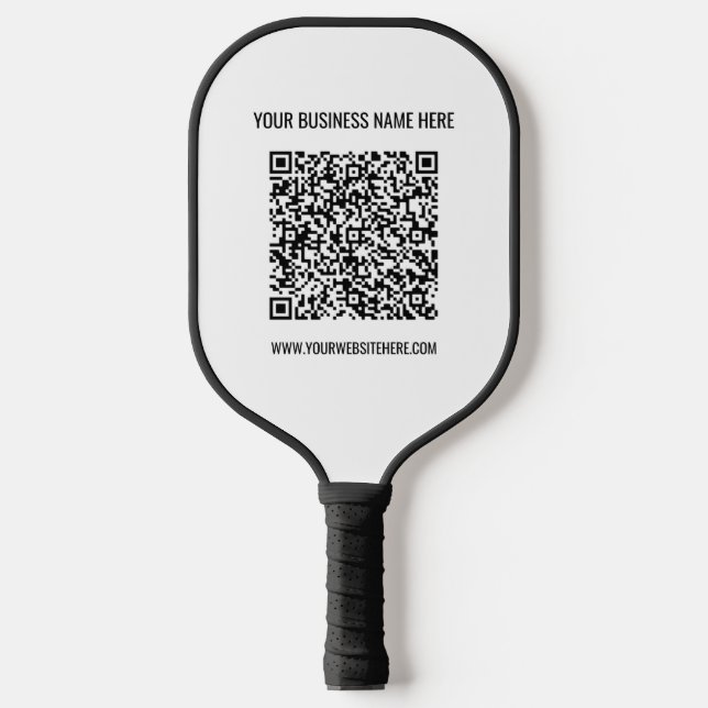 Custom QR Code and Text Pickleball Paddle Template (Front)