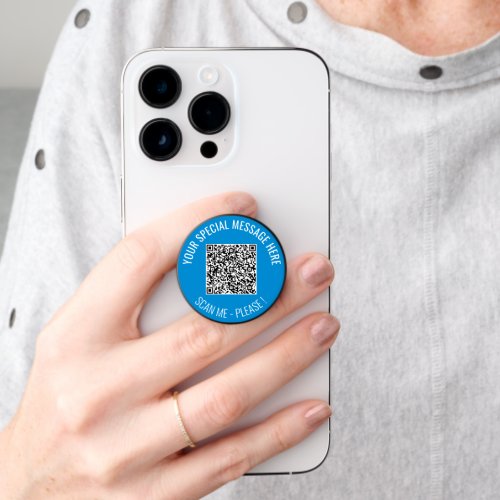 Custom QR Code and Text PopSocket Choose Colors