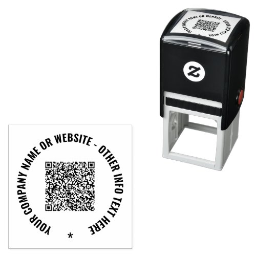 Custom QR Code and Text Professional Company Stamp
