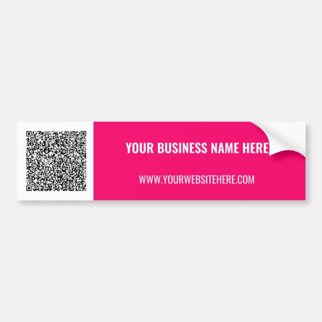 Custom QR Code and Text Promotional Bumper Sticker (Front)
