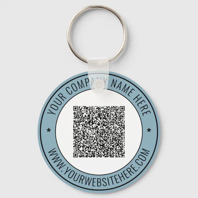 Custom QR Code and Text Promotional Keychain | Zazzle