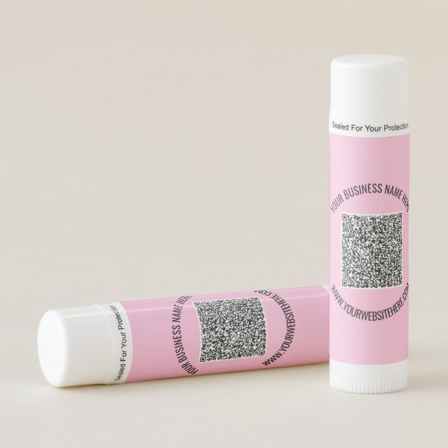 Custom QR Code and Text Promotional Lip Balm Gift (Front)