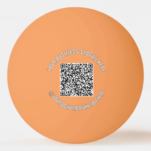 Custom QR Code and Text Promotional Ping Pong Ball (Front)