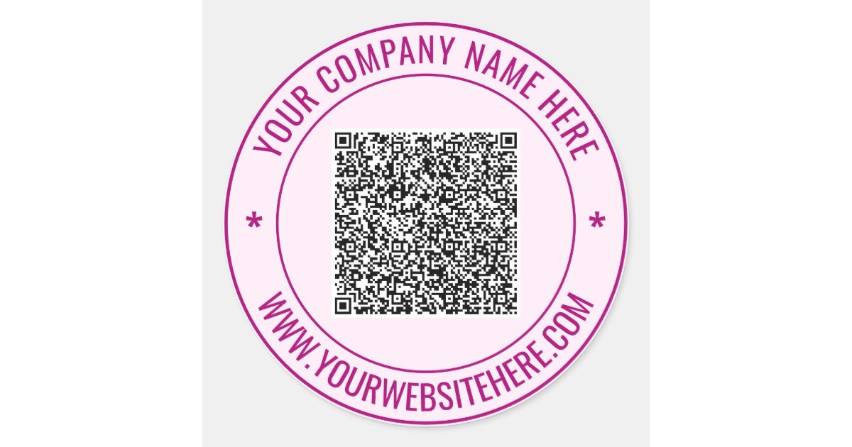 Round Qr Code With Text Inside Code Custom QR Code and Text Round Business Stickers | Zazzle