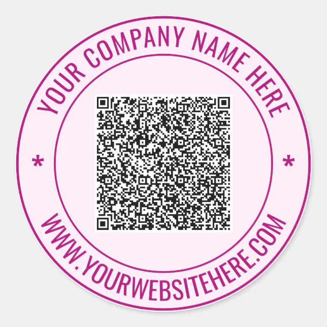 Round Qr Code With Text Inside Code Custom QR Code and Text Round Business Stickers | Zazzle