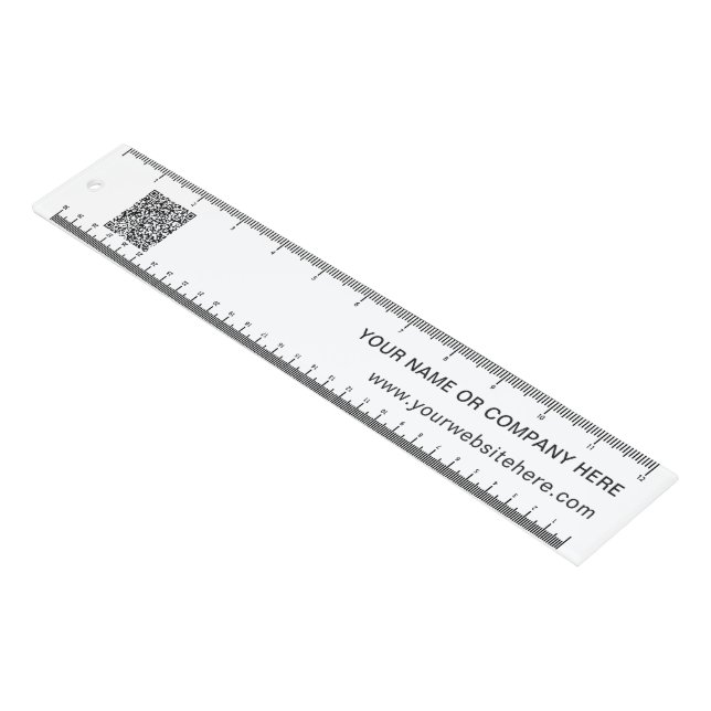 Custom QR Code and Text Ruler - Choose Colors (Angled)