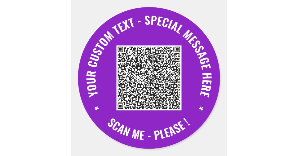 Custom QR Code and Text Stickers Template | Zazzle