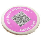 Custom QR Code and Text Sugar Cookie - Your Colors (Angled)