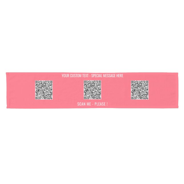 Custom QR Code and Text Table Runner Template (Horizontal)