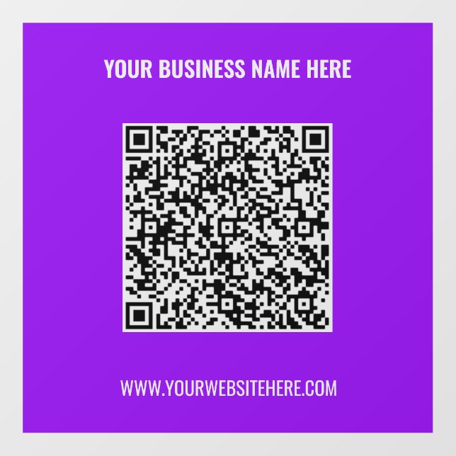 Custom QR Code and Text Wall Decal Template (Front)