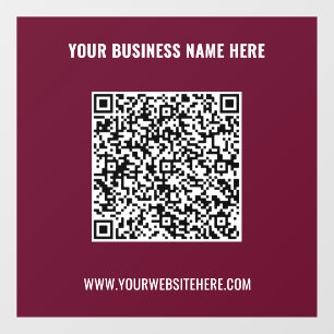 Custom QR Code and Text Window Cling Choose Colors