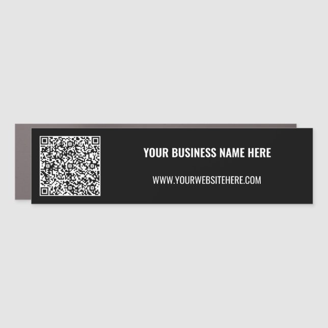 Custom QR Code and Text Your Business Car Magnet (Front)