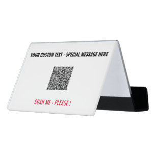 Custom QR Code and Text Your Business Card Holder