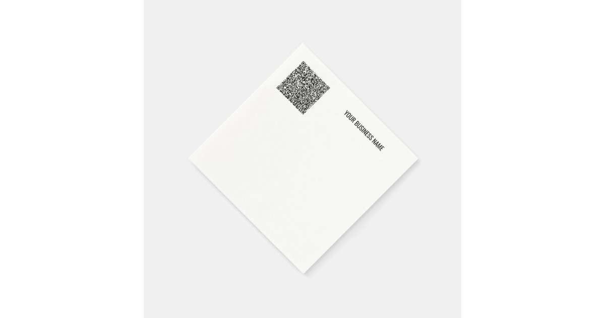 Custom QR Code and Text Your Business Napkins | Zazzle