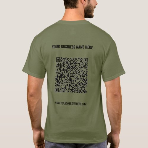 Custom QR Code and Text Your Business T_Shirt
