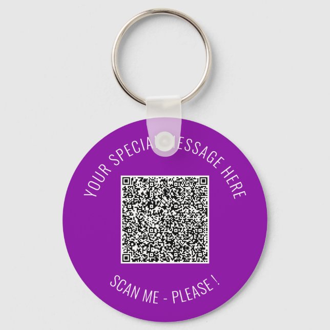 Custom QR Code and Text Your Funny Keychain Gift (Front)