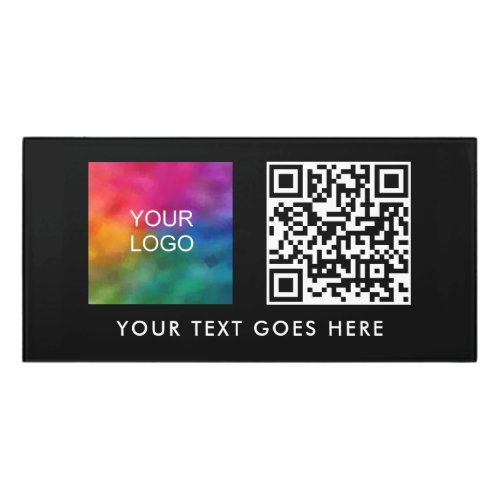 Custom QR Code Barcode Business Logo Text Name Door Sign