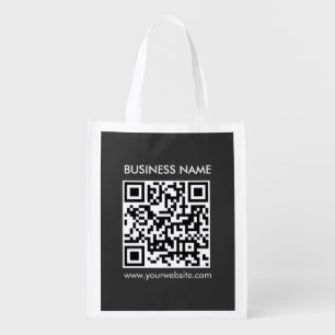 Custom QR Code Barcode Template Business Name Grocery Bag