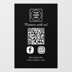 Custom QR Code   Black Social Media Display Wall Decal