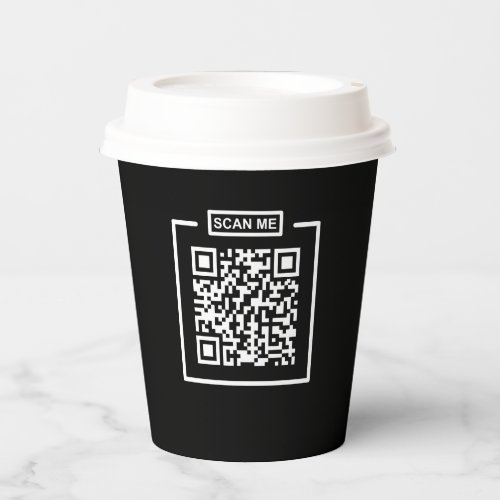 Custom QR Code Black  White Espresso Coffee Shop  Paper Cups