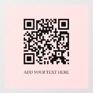 Custom QR Code Blush Pink Minimalist Design Wall Decal