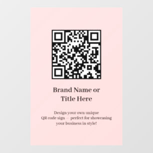 Custom QR Code Blush Pink Modern Minimal Design Wall Decal