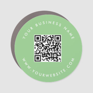 Custom QR Code   Blush Pink Modern Round Bumper Car Magnet